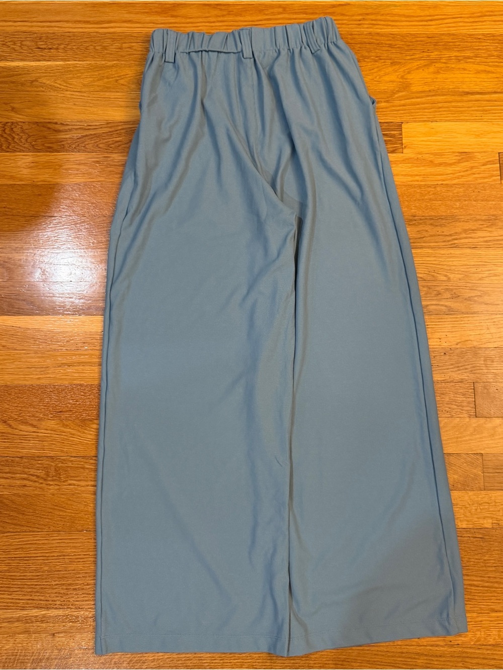 Halara Flex High Waisted Pocket Wide Leg Waffle Work Pants Light Blue Size S NWT - Picture 7 of 8